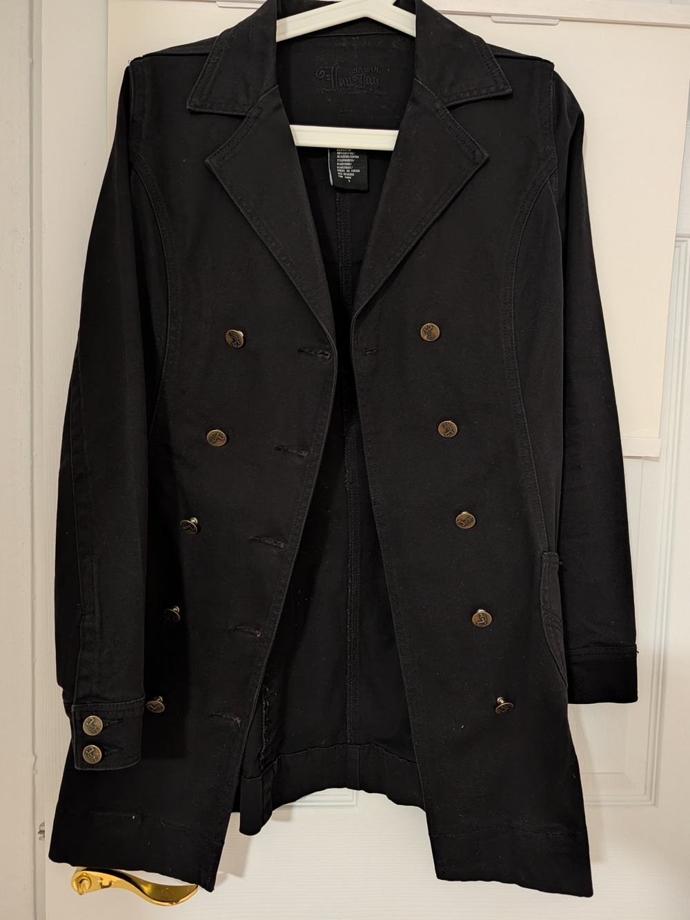 Black Double-Breasted Women's Coat
